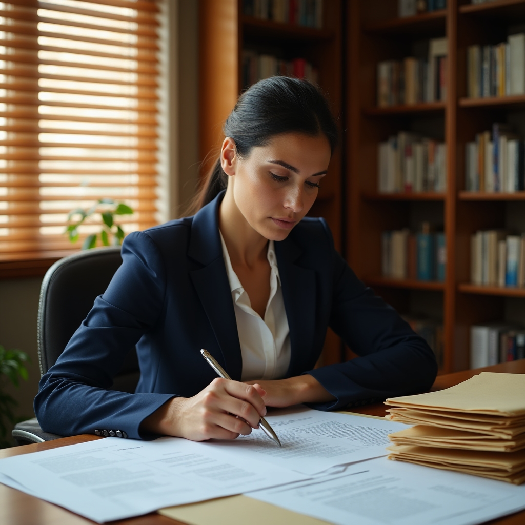 Analyst reviewing supplier contracts at a desk